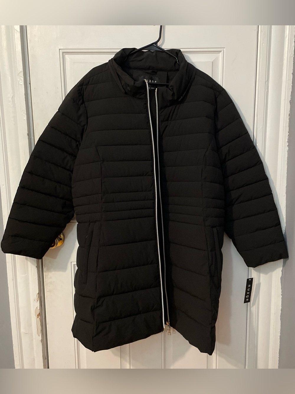 Women's Black Long Quilted Puffer Coat